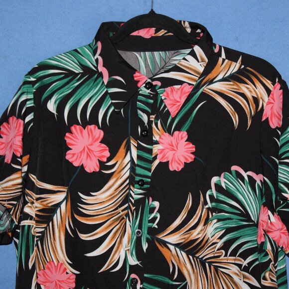 SHEIN CURVE Tropical Shirt and Shorts Co-ord Set 1XL - Picture 7 of 14